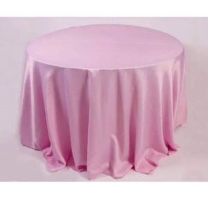 Toalha Aparador Redonda Rosa Bebê