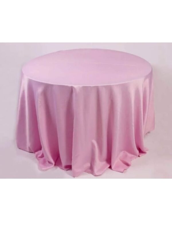 Toalha Aparador Redonda Rosa Bebê