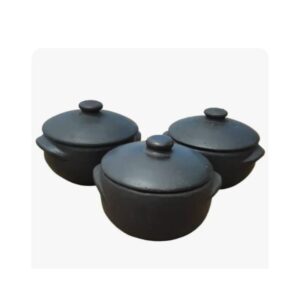 Jogo de panelas de barro preto comida de boteco