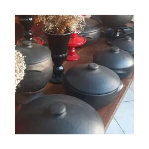 Jogo de panelas de barro preto comida de boteco grande